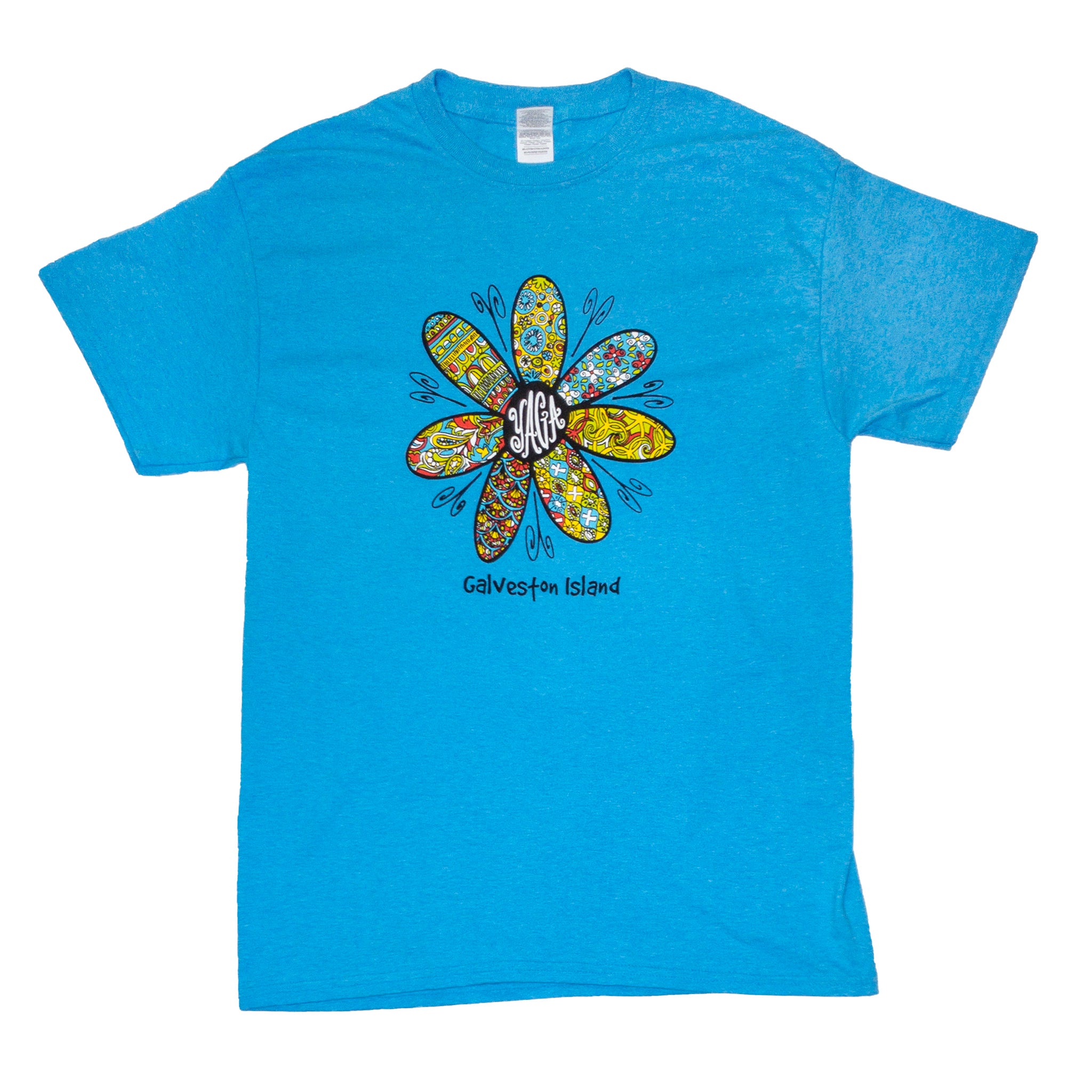 トップス YAGA Print Tee MADE IN USA XL Vtg Yaga T-Shirt L Drk Tan 90s World Rootz Threadz Surf